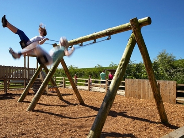 The Park at Humble Bee Wigwams - Having a swinging time at Humble Bee Farm Wigwams