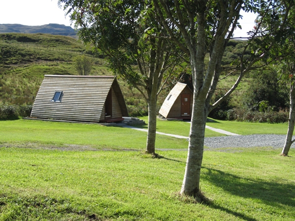 Portnalong Wigwams - Wigwams peeking through the trees at Portnalong
