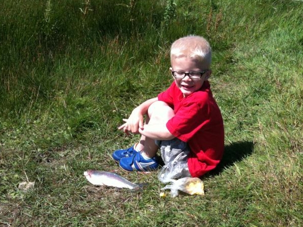 A Lucky Young Fisherman - Catching fish at Pot-A-Doodle Do
