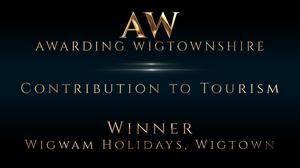 Awarding wigtownshire contribution to tourism winner wigwam holidays wigtown